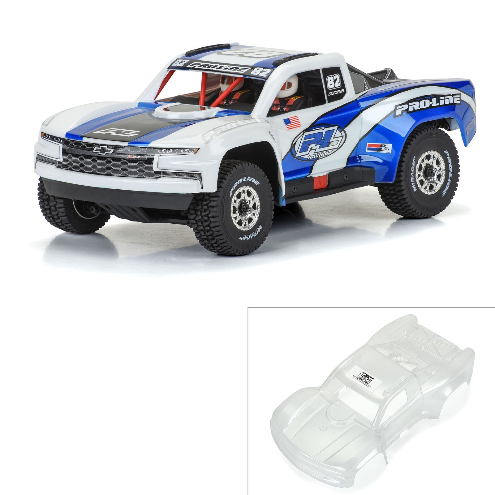 PROLINE PRO367517 1/16 Pre-Cut 2019 Chevy Silverado Trophy Truck Clear Body: GROM