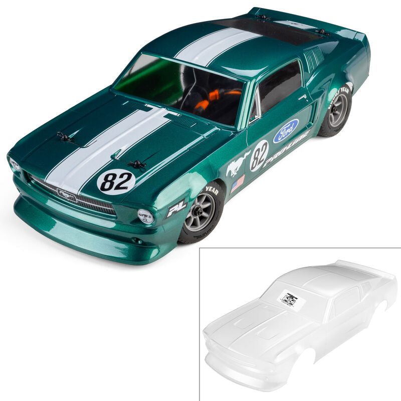 PROLINE PRO372817 1/12 Pre-Cut 1968 Ford Mustang Clear VTA Body: Losi NASCAR® Race Car