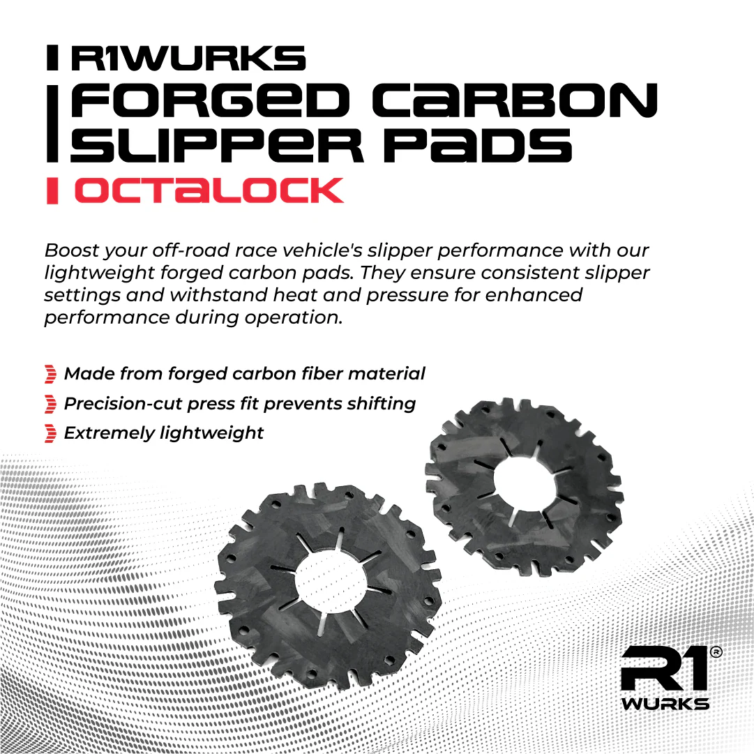 R1WURKS 900052-1 Forged Carbon Slipper Pads, Octalock (19mm Inner Diameter)