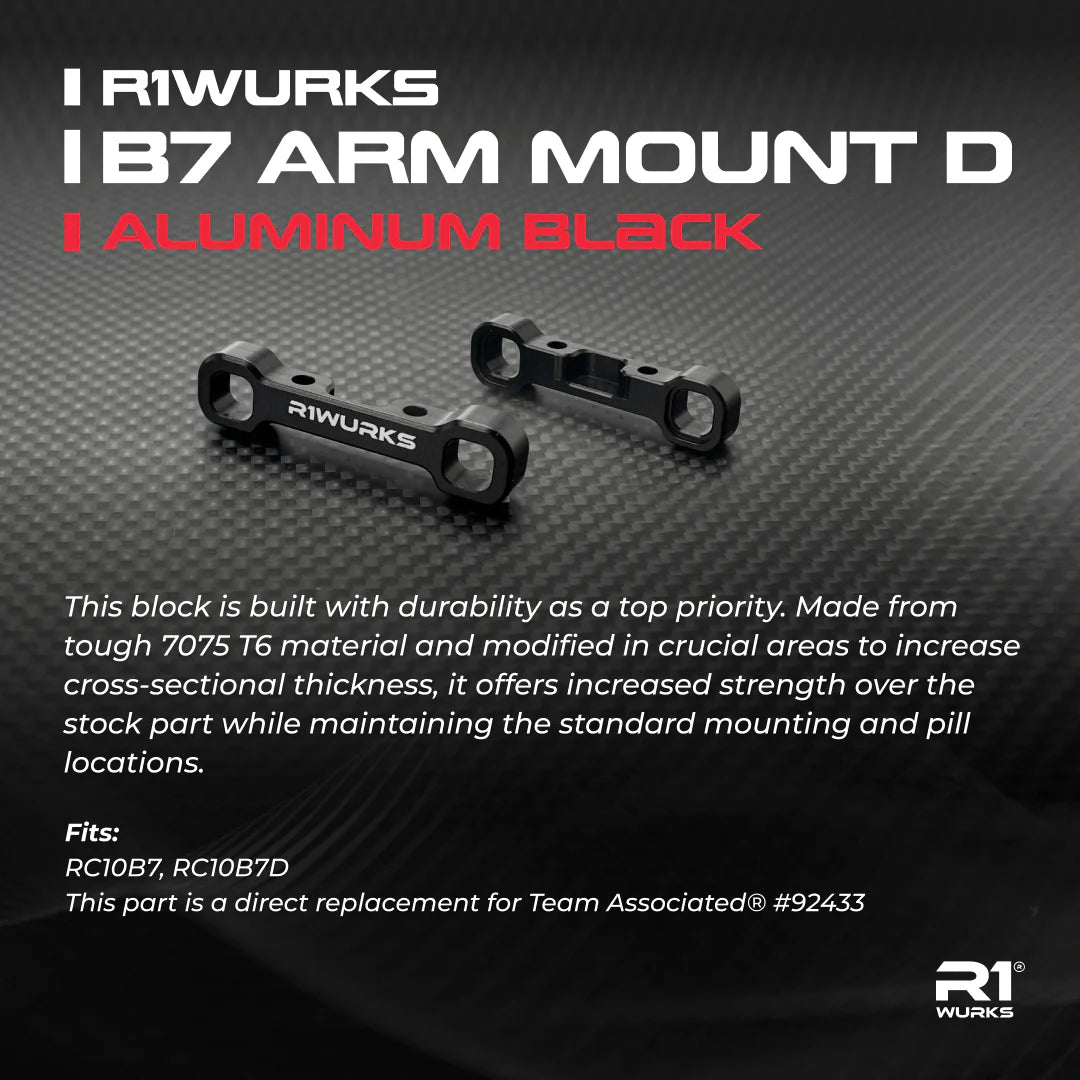 R1WURKS 900058 (B7 Series) Arm Mount D, Aluminum, Black