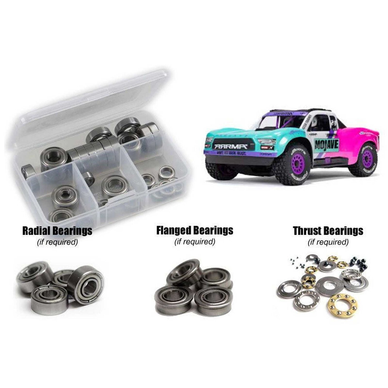 RC SCREWZ RCZARA062B Metal Shielded Bearing Kit, 1/16 ARRMA Mojave GROM 223S BLX