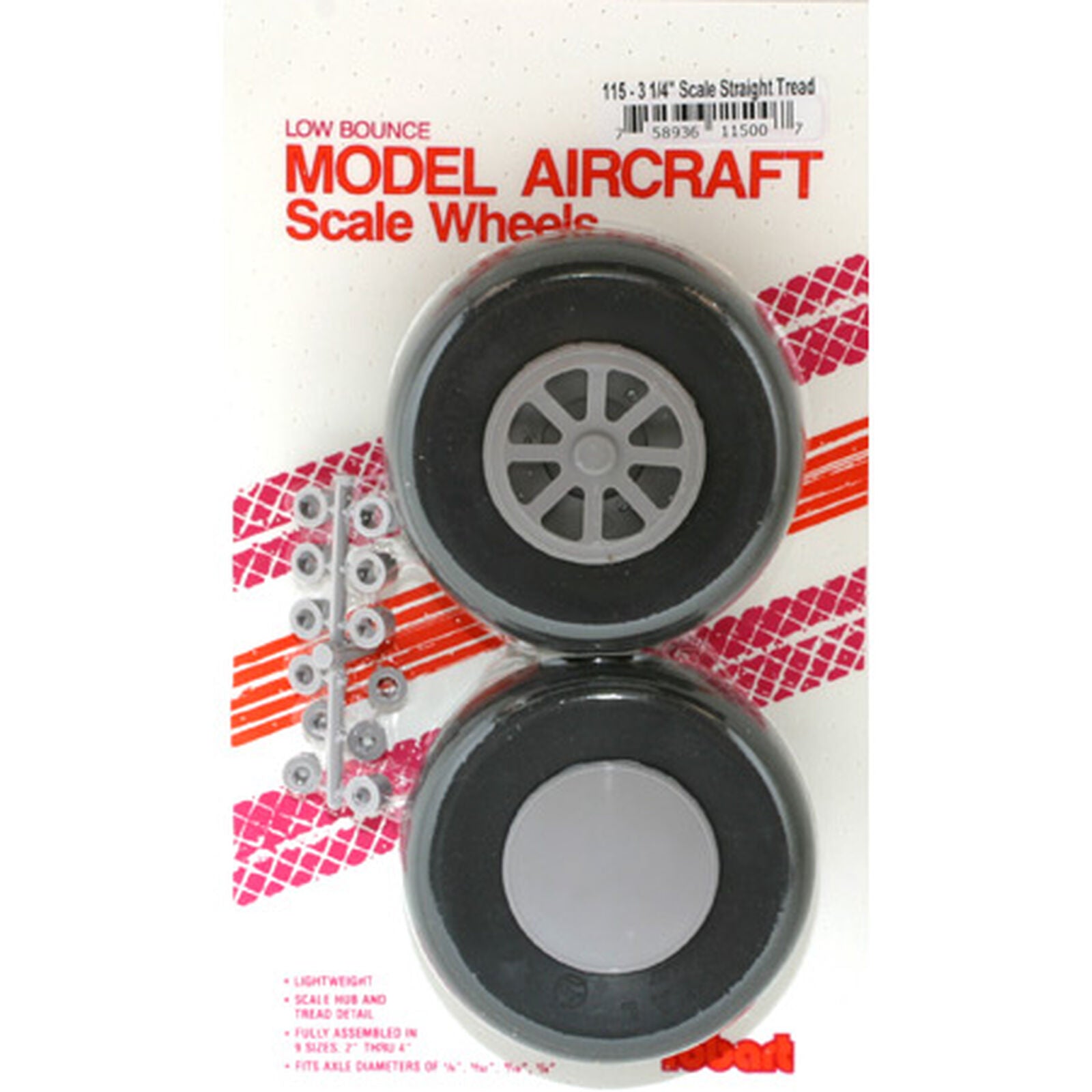 ROBART 115 Scale Wheels 3.25 Straight Tread