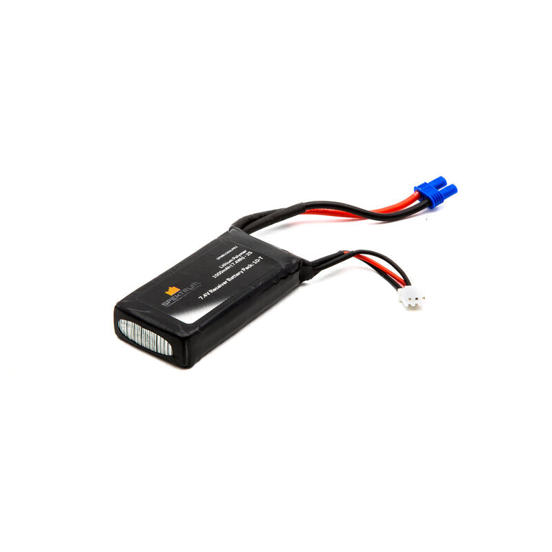 SPEKTRUM SPMB1000LPRX 7.4V 1000mAh 2S 15C LiPo Rx Pack w/EC2: 10-T