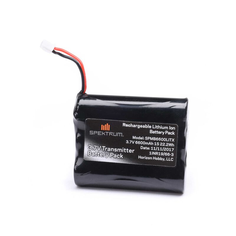 SPEKTRUM SPMB6600LITX 3.7V 6600mAh 1S Li-Ion Transmitter Battery: NX6/NX8/NX10/iX12, Tx Plug (XH-1S)