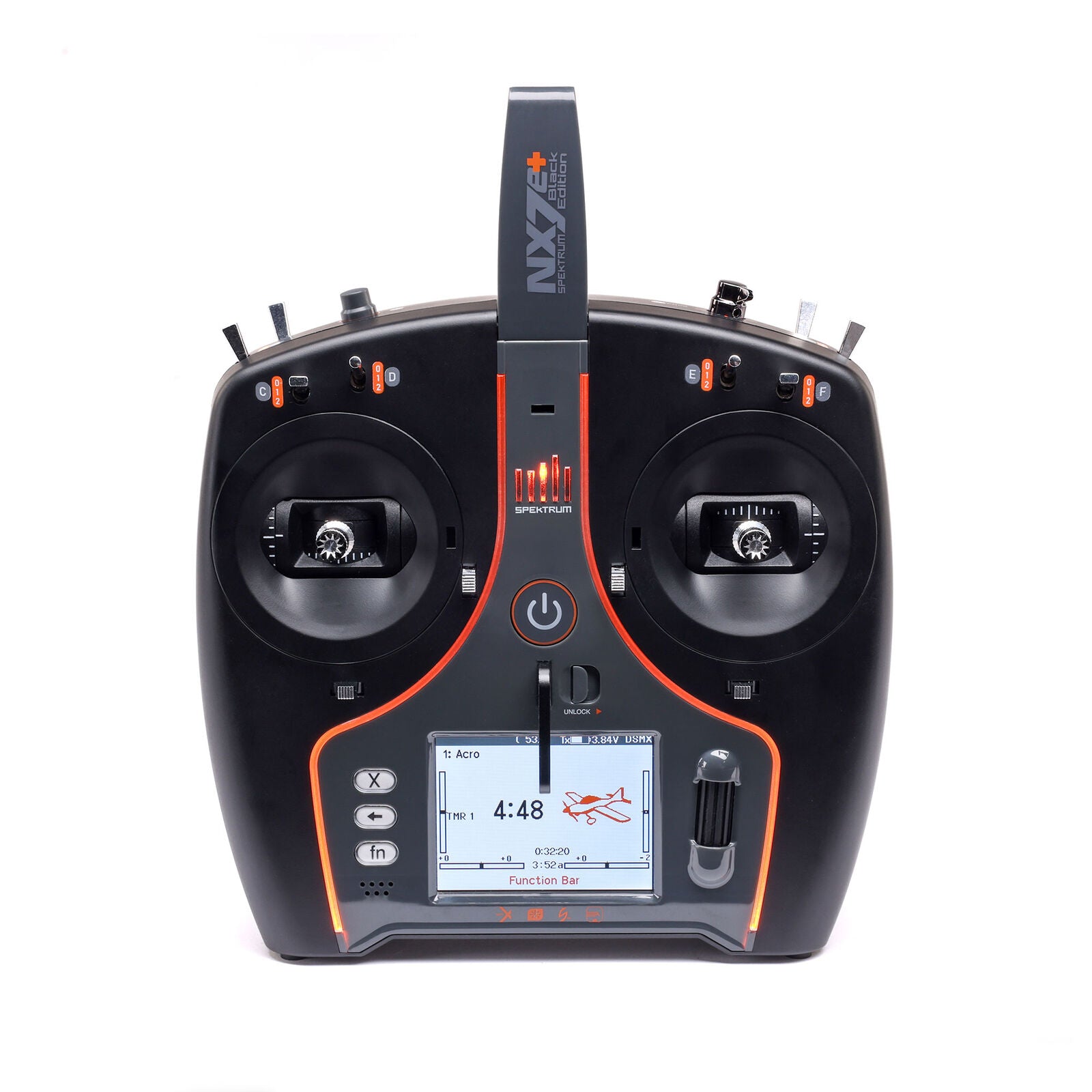 SPEKTRUM SPMR7120 NX7e+ 14-Channel DSMX Transmitter Only, Black Edition