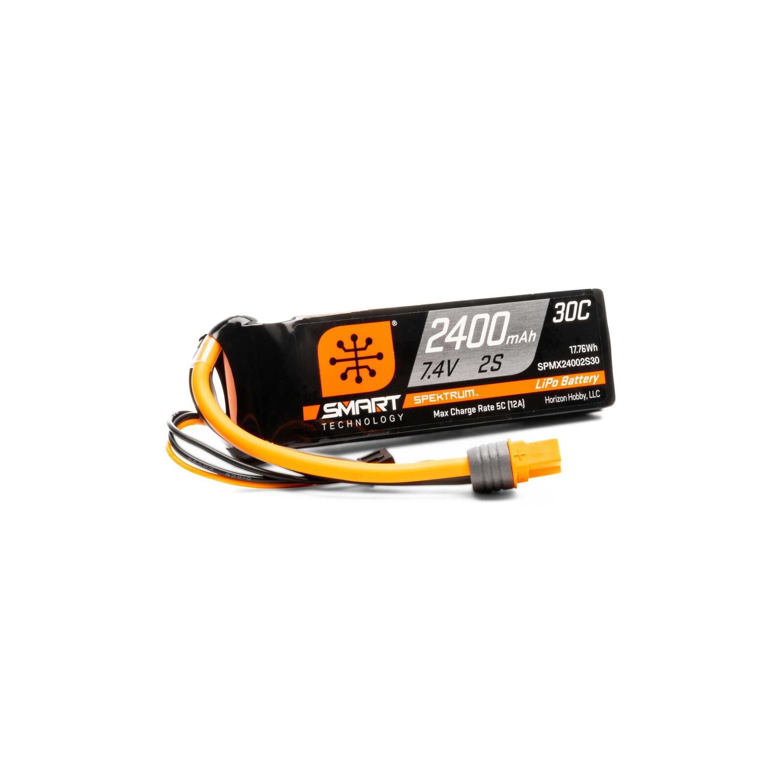 SPEKTRUM SPMX24002S30 7.4V 2400mAh 2S Smart 30C LiPo Battery: IC3 Connector