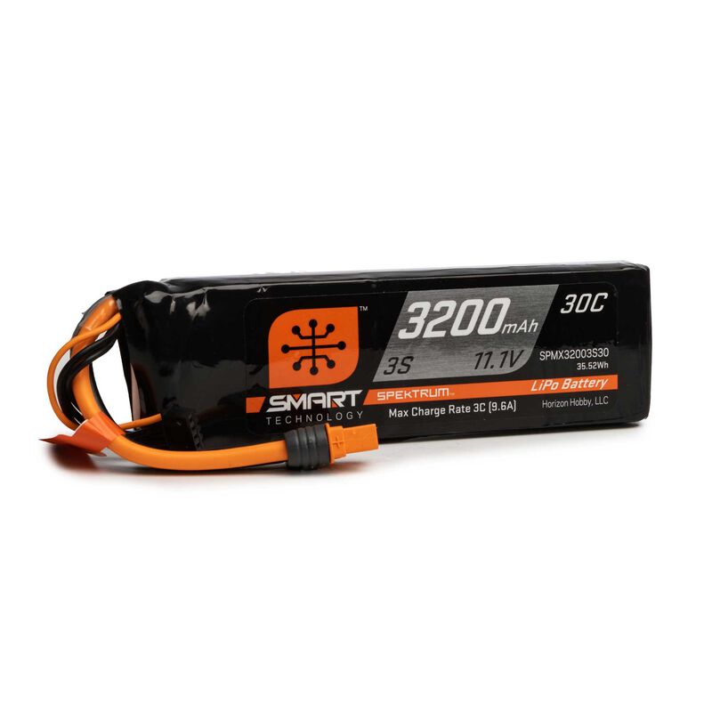 SPEKTRUM SPMX32003S30 11.1V 3200mAh 3S 30C Smart LiPo Battery: IC3