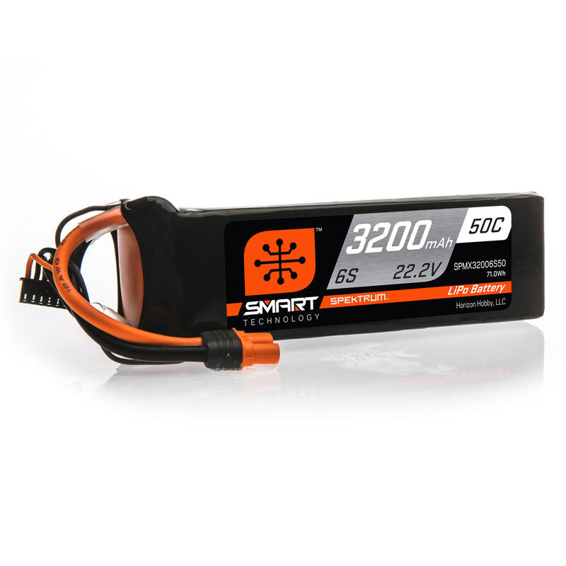 SPEKTRUM SPMX32006S50 22.2V 3200mAh 6S 50C Smart LiPo Battery: IC5