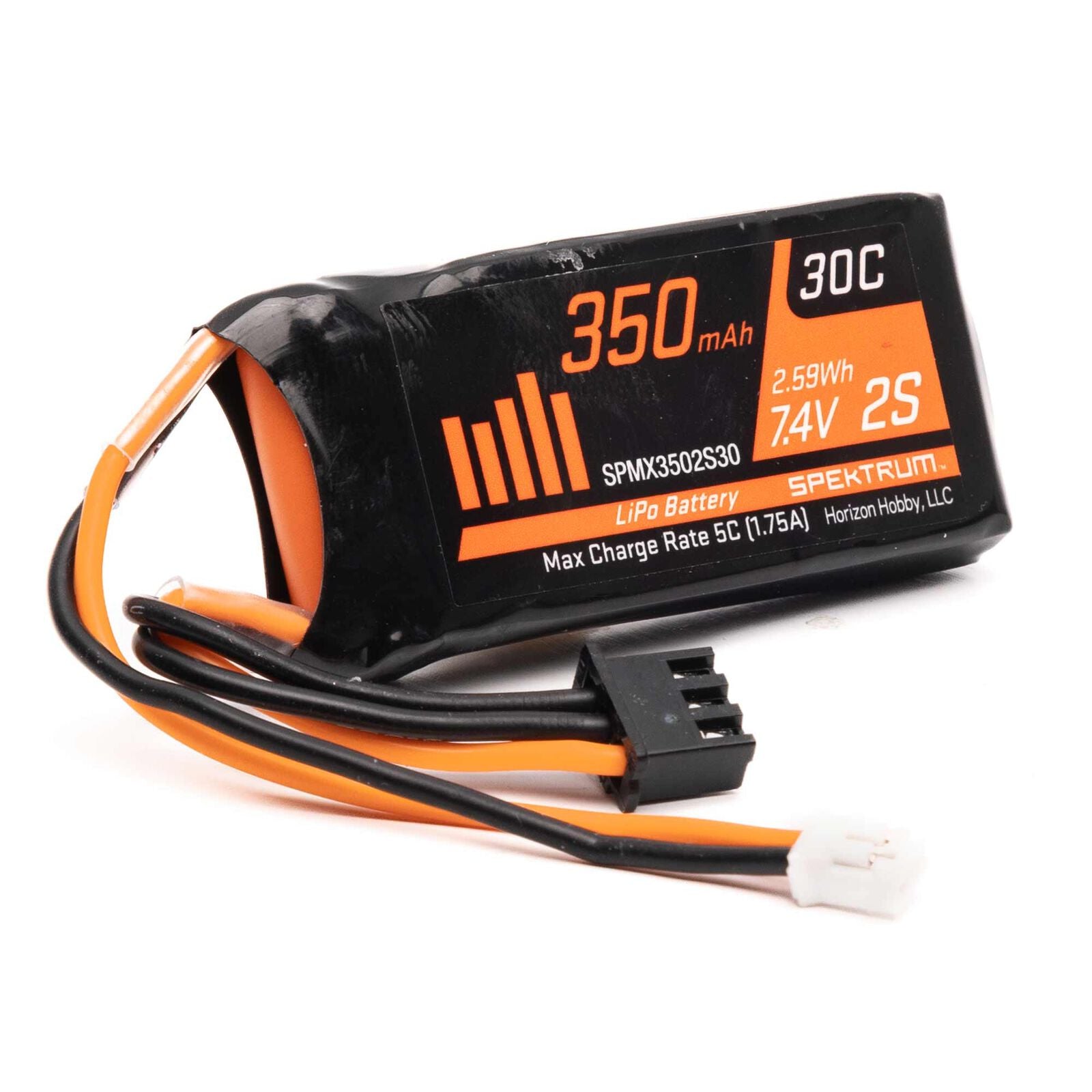 SPEKTRUM SPMX3502S30 7.4V 350mAh 2S LiPo Battery: SCX24 PH 2.0