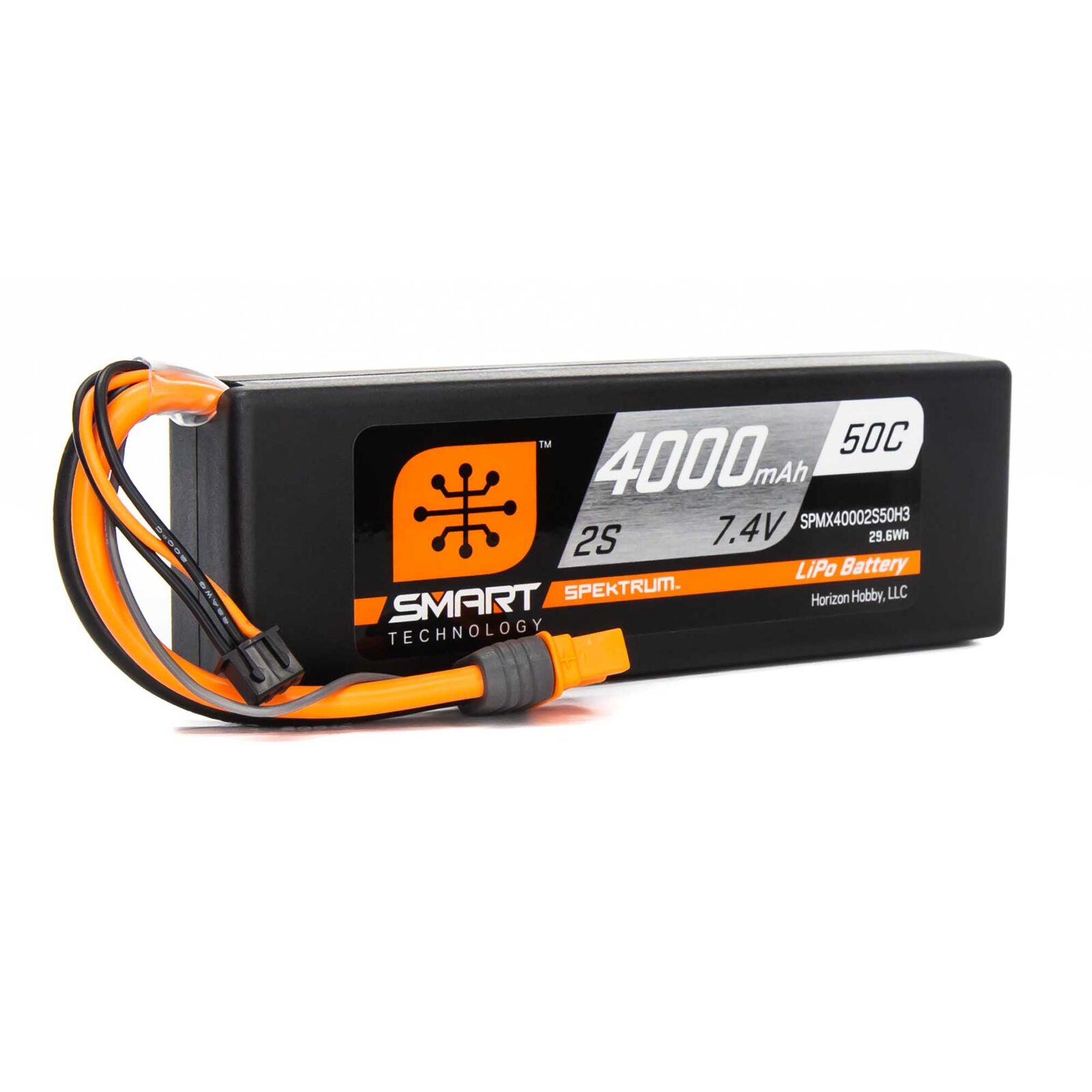 SPEKTRUM SPMX40002S50H3 7.4V 4000mAh 2S 50C Smart LiPo Battery, IC3