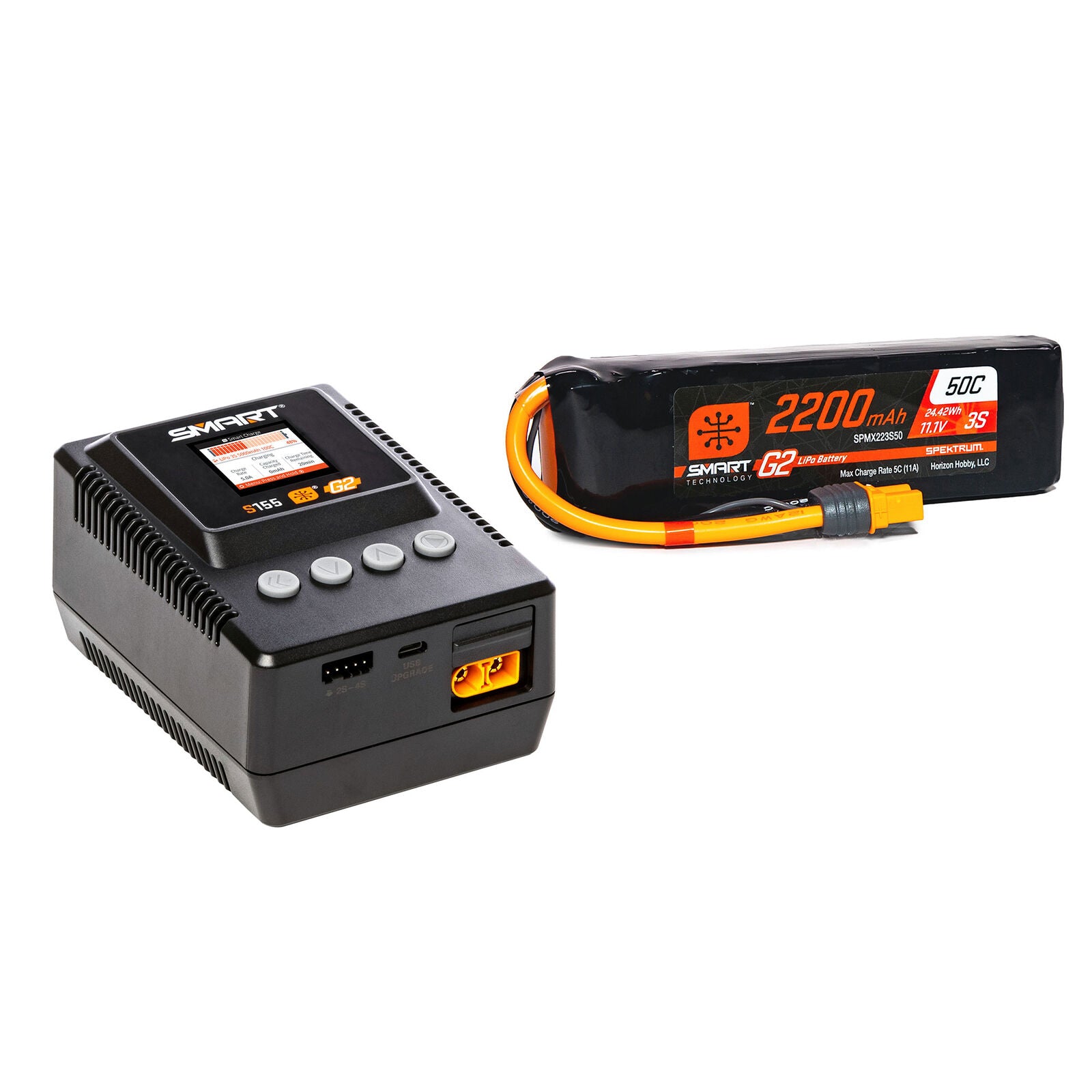 SPEKTRUM SPMXPSA400 Smart Powerstage Air Bundle: G2 2200mAh 3S LiPo IC3 & S155 Charger