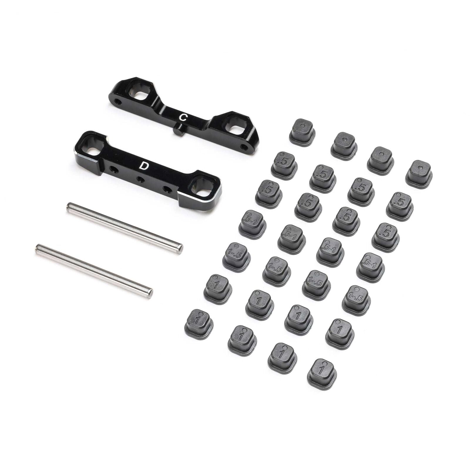LOSI TLR-1055 Adjustable Pivot Set C & D, Black: 22S Sprint