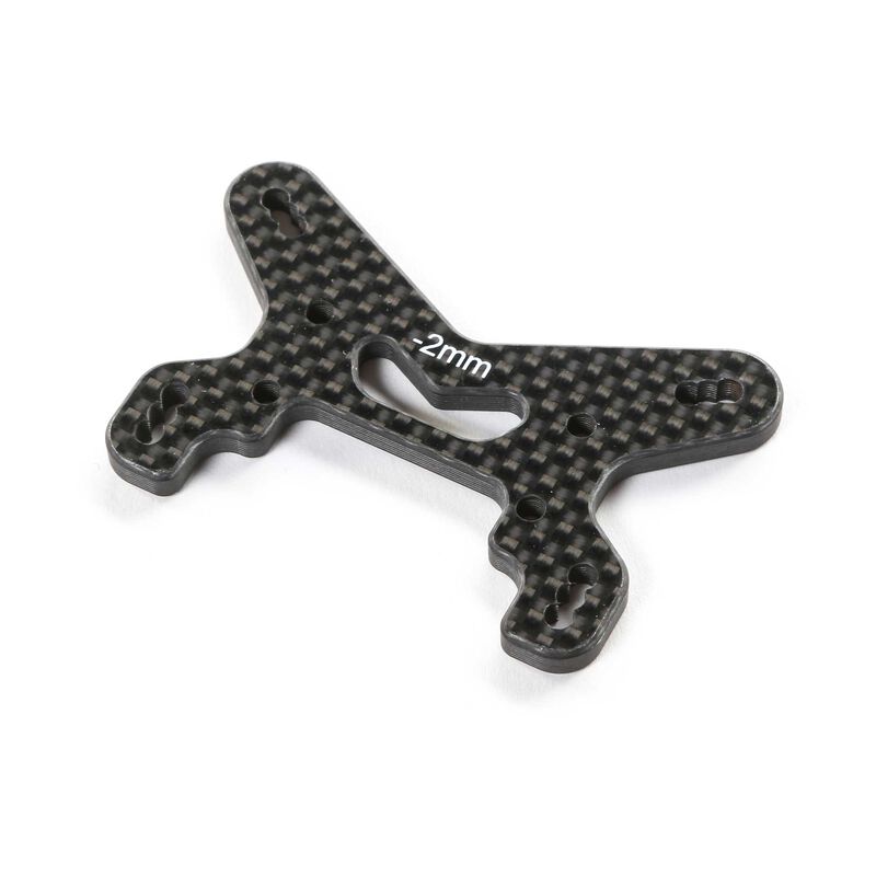 LOSI TLR-1306 Carbon Front Shock Tower, -2mm: 22X-4 2.0