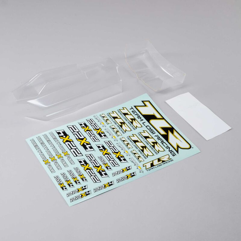 LOSI TLR230017 1/10 Ultra Lightweight Clear Body & Wing: 22X-4