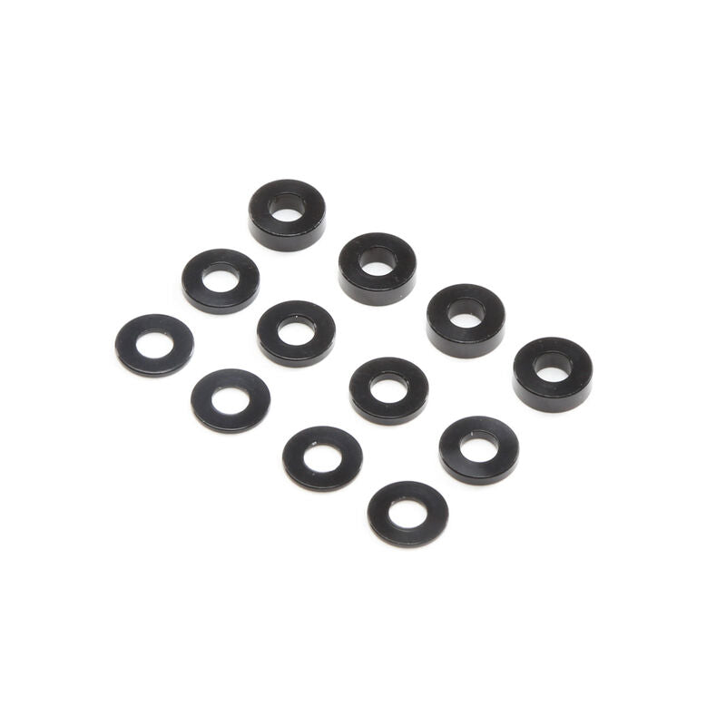 LOSI TLR336007 M3 3mm Caster Block Aluminum Washer Set, Black (4ea)