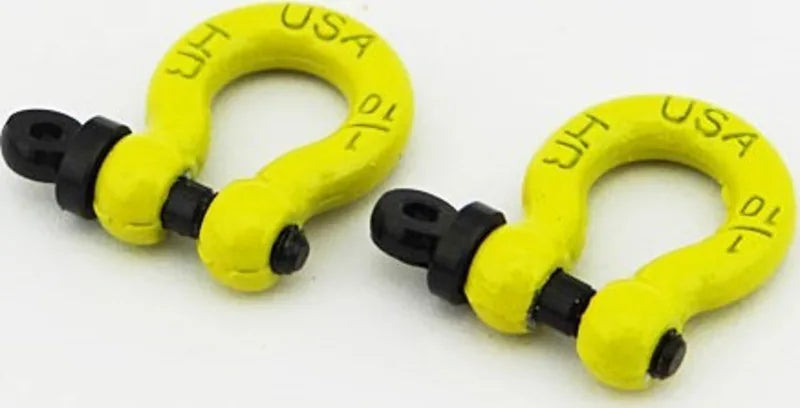 HOT RACING ACC808X04 1/10 Scale Aluminum D-Rings (Yellow) (2)