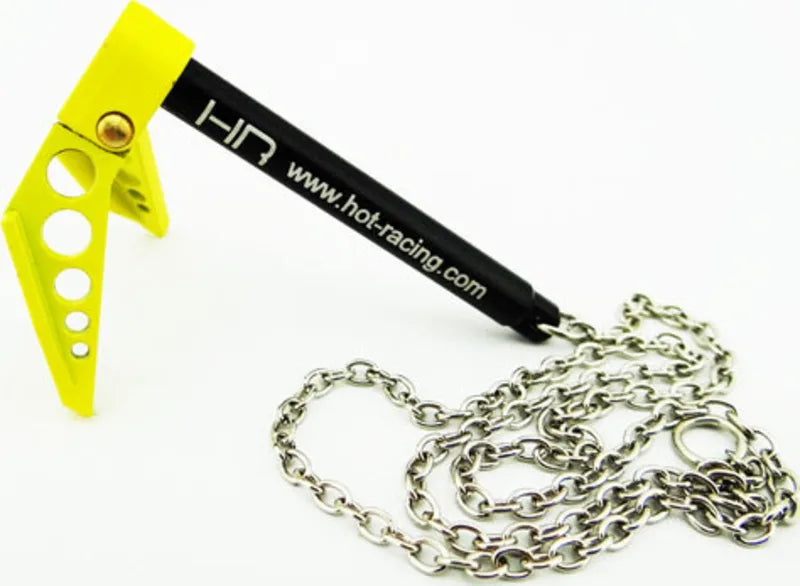HOT RACING ACC838F04 1/10 Portable Fold Up Winch Anchor (Yellow/Black)