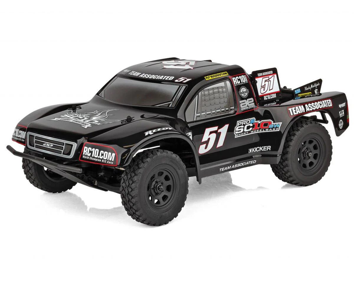 ASSOCIATED 70041 Pro2 SC10SW 1/10 RTR 2WD Brushless Short Course Truck (Black) w/2.4GHz Radio