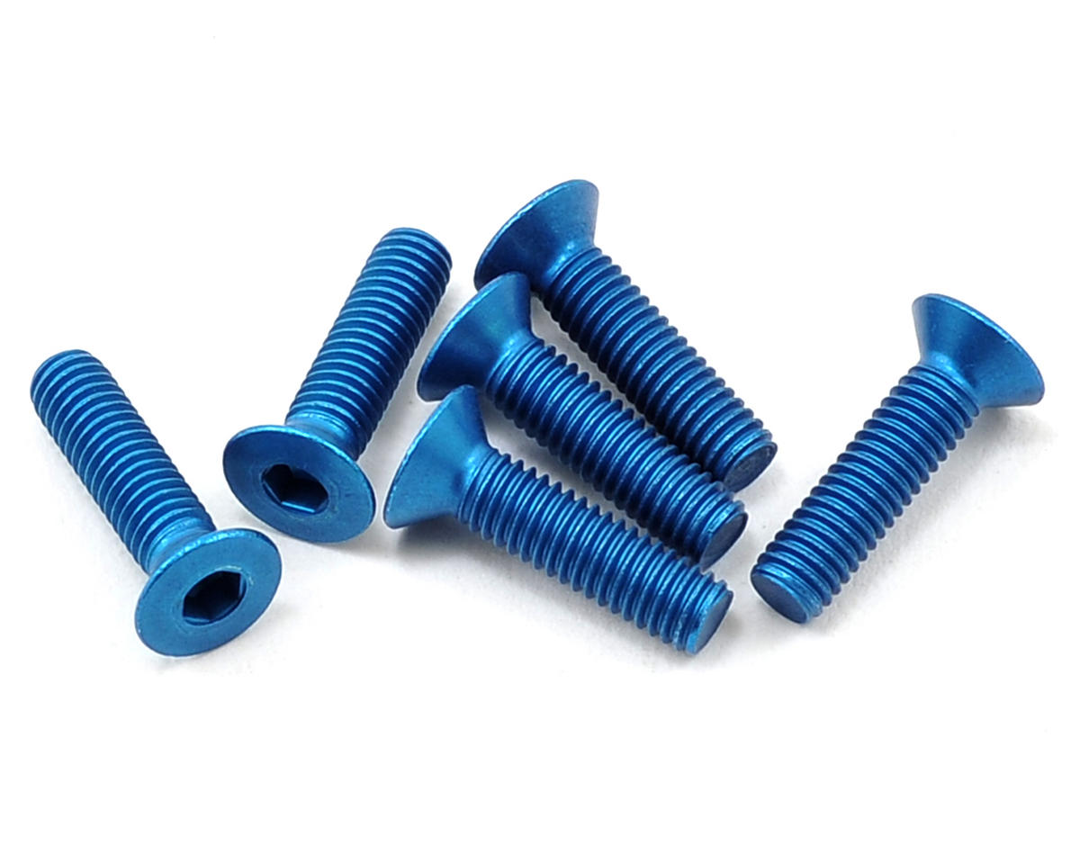 ASSOCIATED 8556 Flat Head Cap Screw M3x12 Blue Aluminum (6)