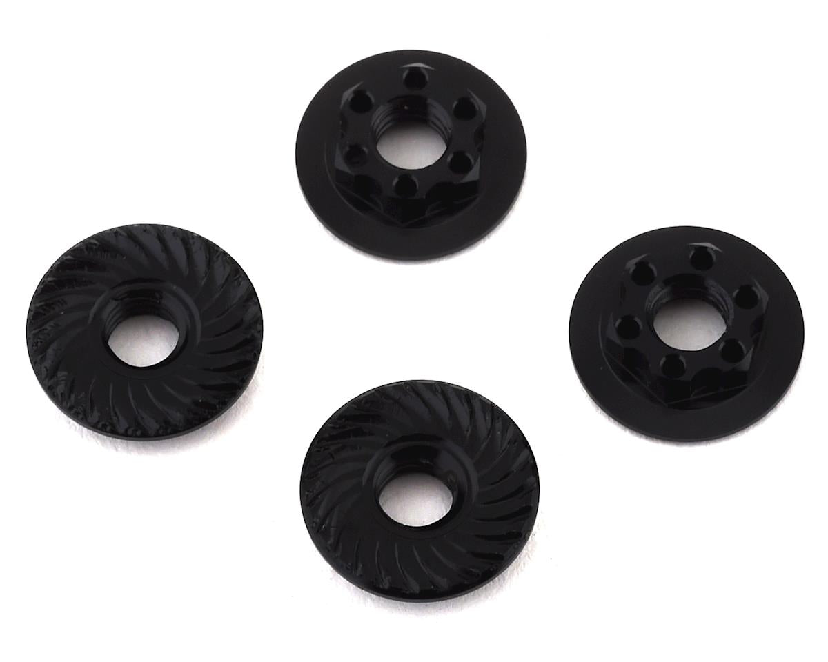 ASSOCIATED 92254 Factory Team 4mm Low Profile Serrated Wheel Nuts (Black) (4)