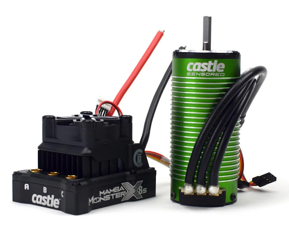 CASTLE 010-0165-04 Mamba Monster X 8S ESC/Motor Combo w/1520 Sensored Motor (1650Kv)