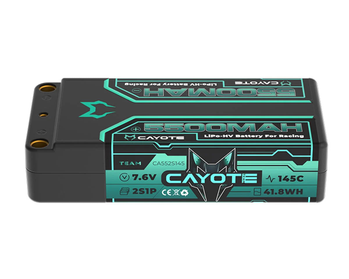 TEAM CAYOTE CYE552S145 2S 145C LCG Shorty LiHV Battery (7.6V/5500mAh) w/5mm Bullets