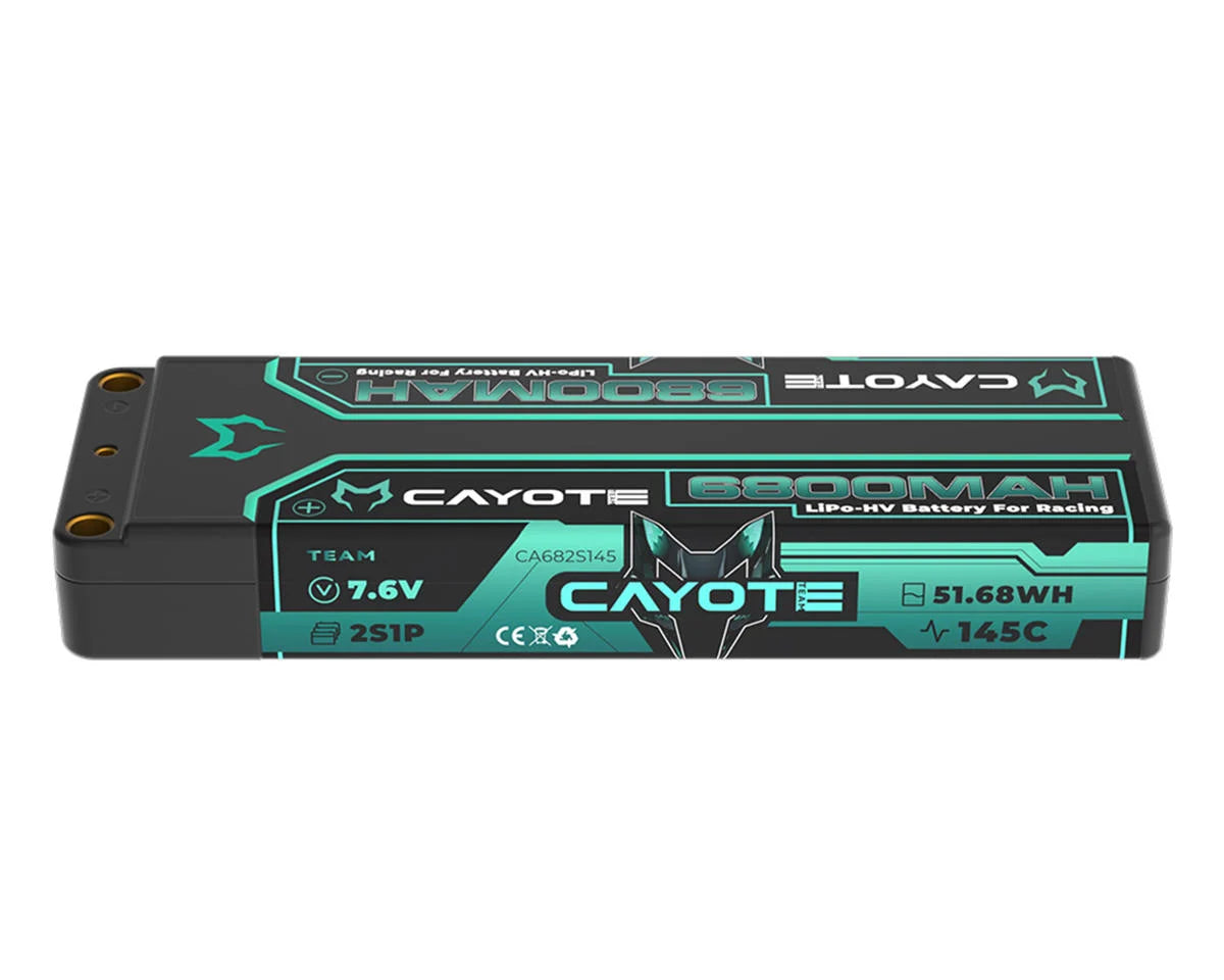 TEAM CAYOTE CYE682S145 2S 145C LCG Stick LiHV Battery (7.6V/6800mAh) w/5mm Bullets