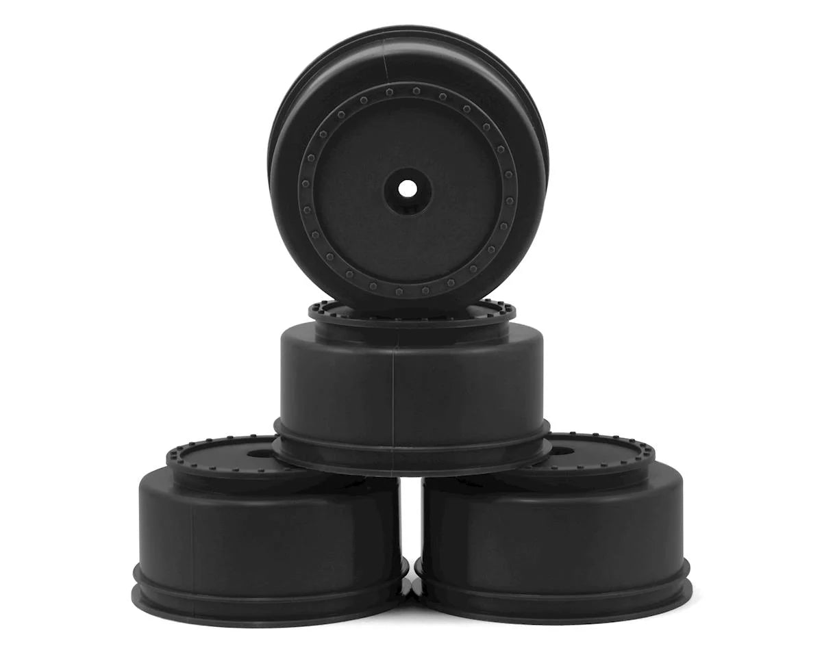 DE RACING DER-BS4-LB 12mm Hex "Borrego" Short Course Wheels (Black) (4) (22SCT/TEN-SCTE)