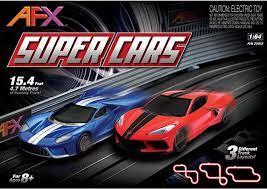 AFX 22032 Super Cars Set;15ft Track,Mega G+ Chassis,Tri-Pack