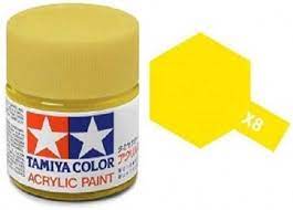 TAMIYA 81008 X-8 Acrylic X8 Gloss,Lemon Yellow 3/4oz