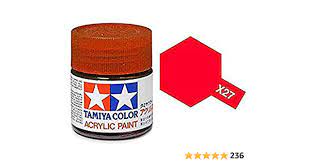 TAMIYA 81027 X-27 Acrylic X27 Clear Red 3/4 oz