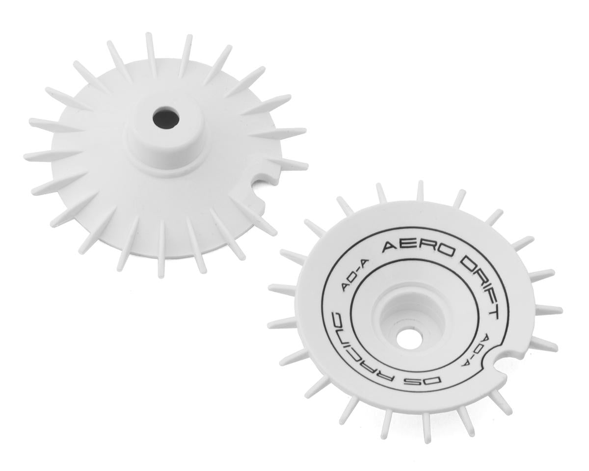 DS RACING AD-AW-BF Sloped Aero Drift Wheel Cover (White) (2) (Drift Element Wheels)