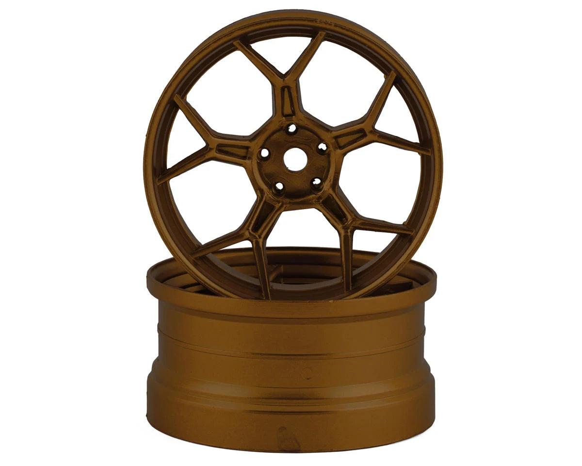 DS RACING DSC-DF-008 Feathery Split Spoke Drift Wheels (Bronze) (2) (6mm Offset) w/12mm Hex