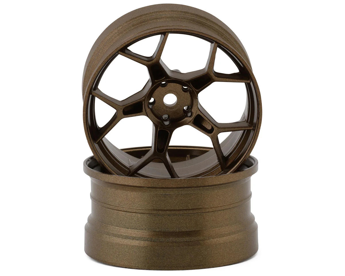 DS RACING DSC-DF-5Y2-8B-BZ Feathery Split Spoke Drift Wheels (Bronze) (2) (8mm Offset) w/12mm Hex