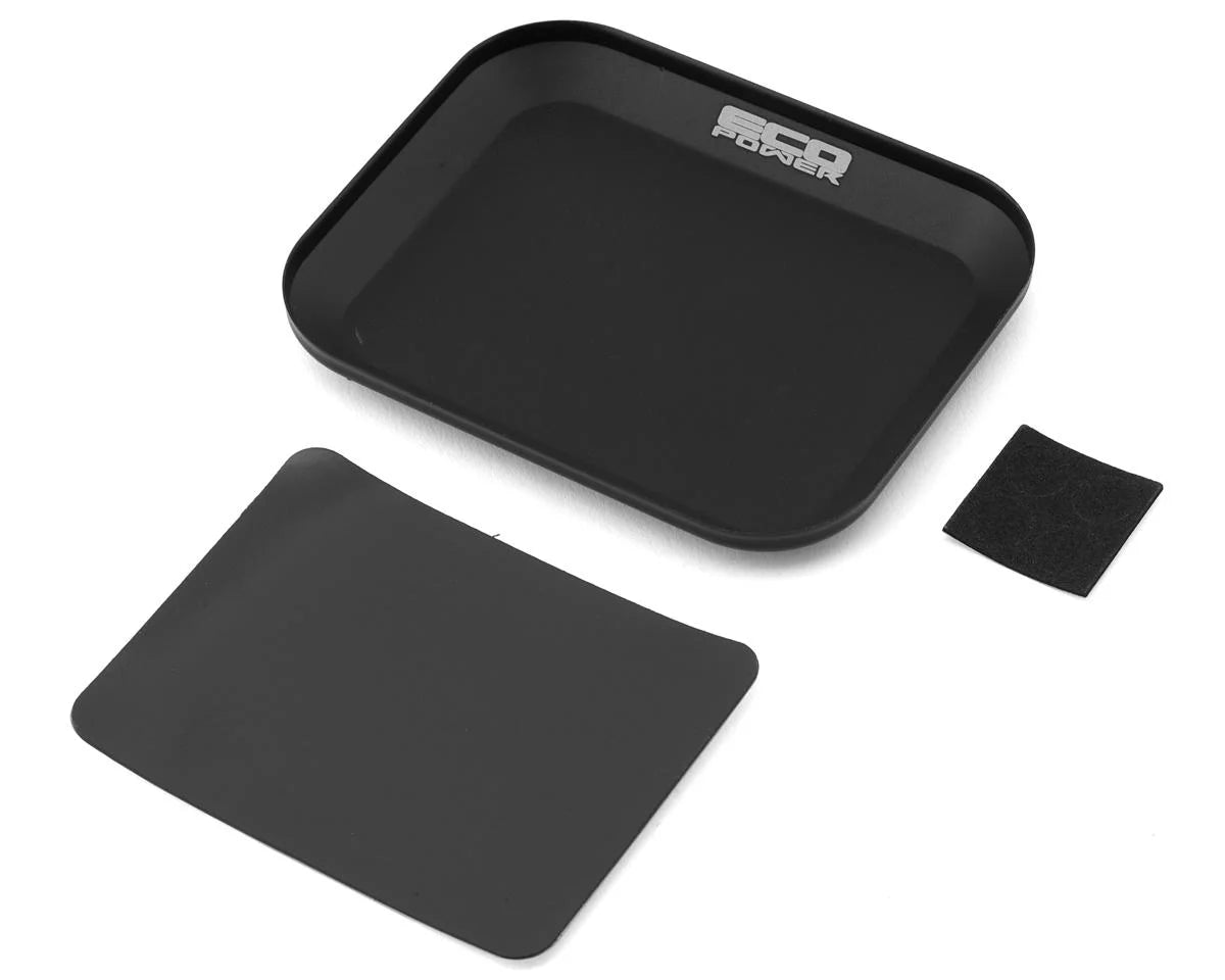 ECOPOWER ECP-3007 Small Aluminum Magnetic Parts Tray/Screw Catcher (Black) (108X89X10mm) (4.25x3.5x0.39in)