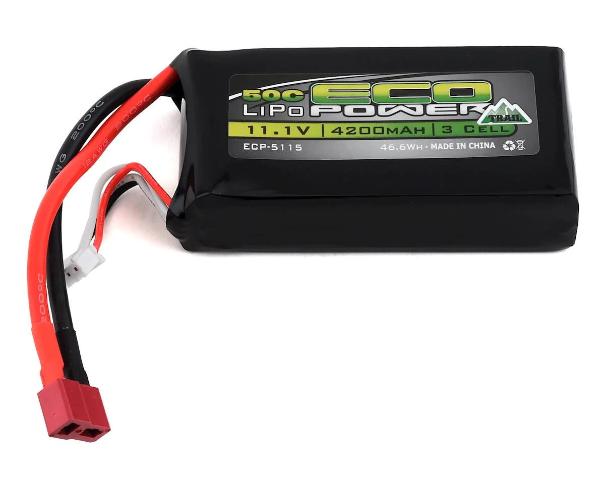 ECOPOWER ECP-5115 "Trail" 3S Shorty 50C LiPo Battery (11.1V/4200mAh) (w/T-Style Connector)