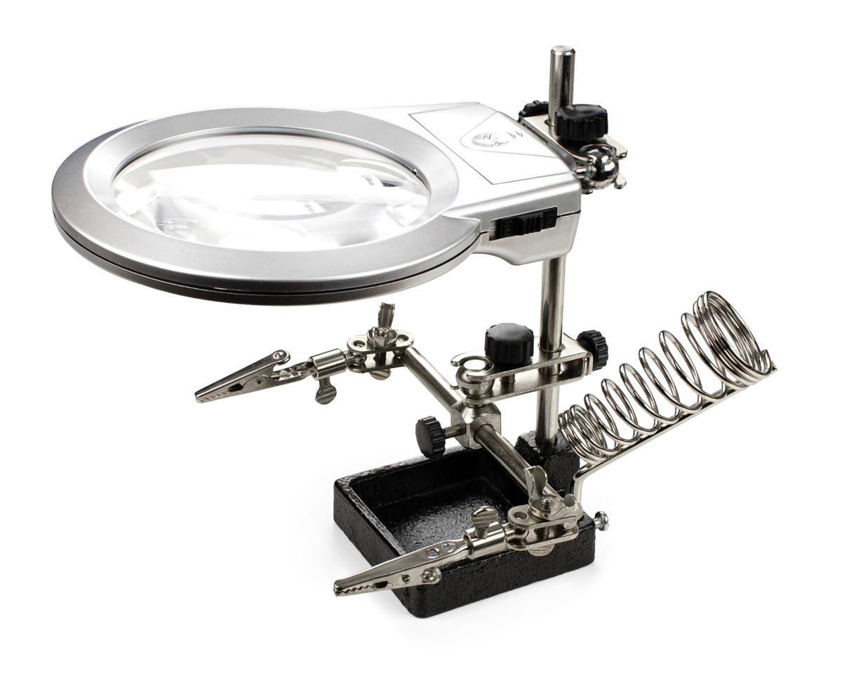 ENKAY 4025 Enkay Helping Hands Stand w/Magnifier, Soldering Iron Holder & LED Lights