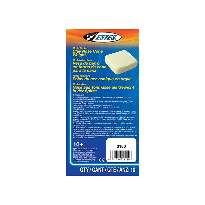 ESTES 3180 Clay Nose Cone Weight