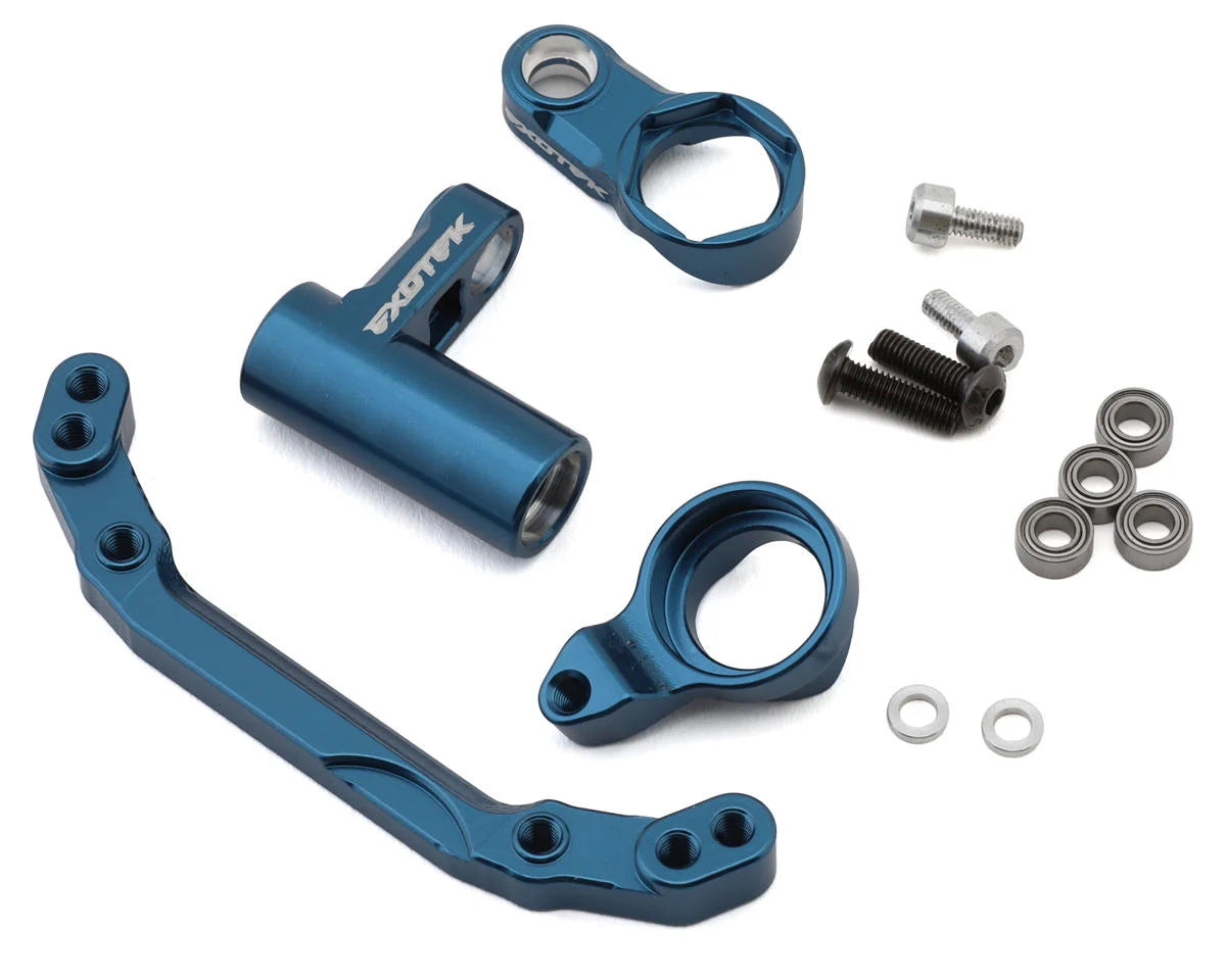 EXOTEK 2266 Associated MT10/Pro4 SC10 HD Aluminum Steering Bellcrank Set (Blue)