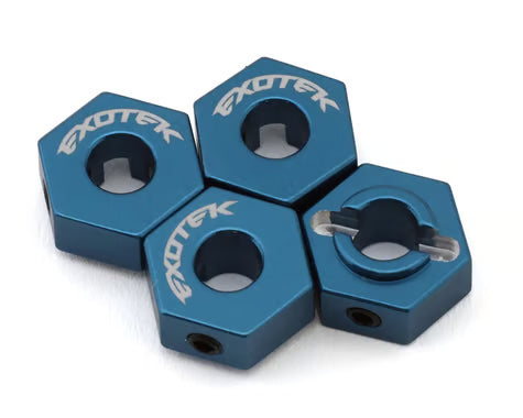 EXOTEK 2270 Team Associated MT10/Pro4 SC10 HD Aluminum Wheel Hexes (Blue) (4)