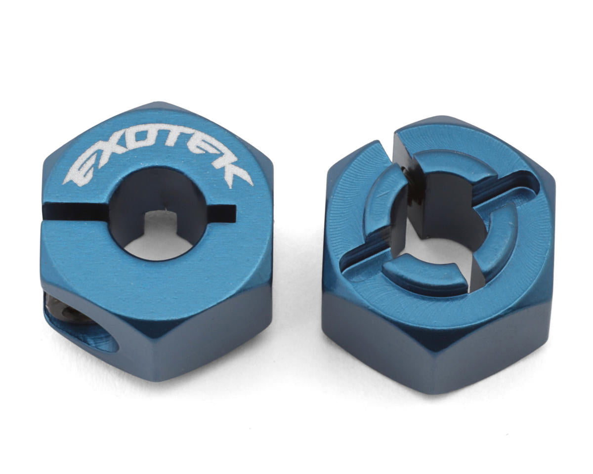 EXOTEK 2375 Team Associated Pro2 HD 7075 Aluminum Rear Clamping Hex Adapters (2) (SC10/SR10/DR10)