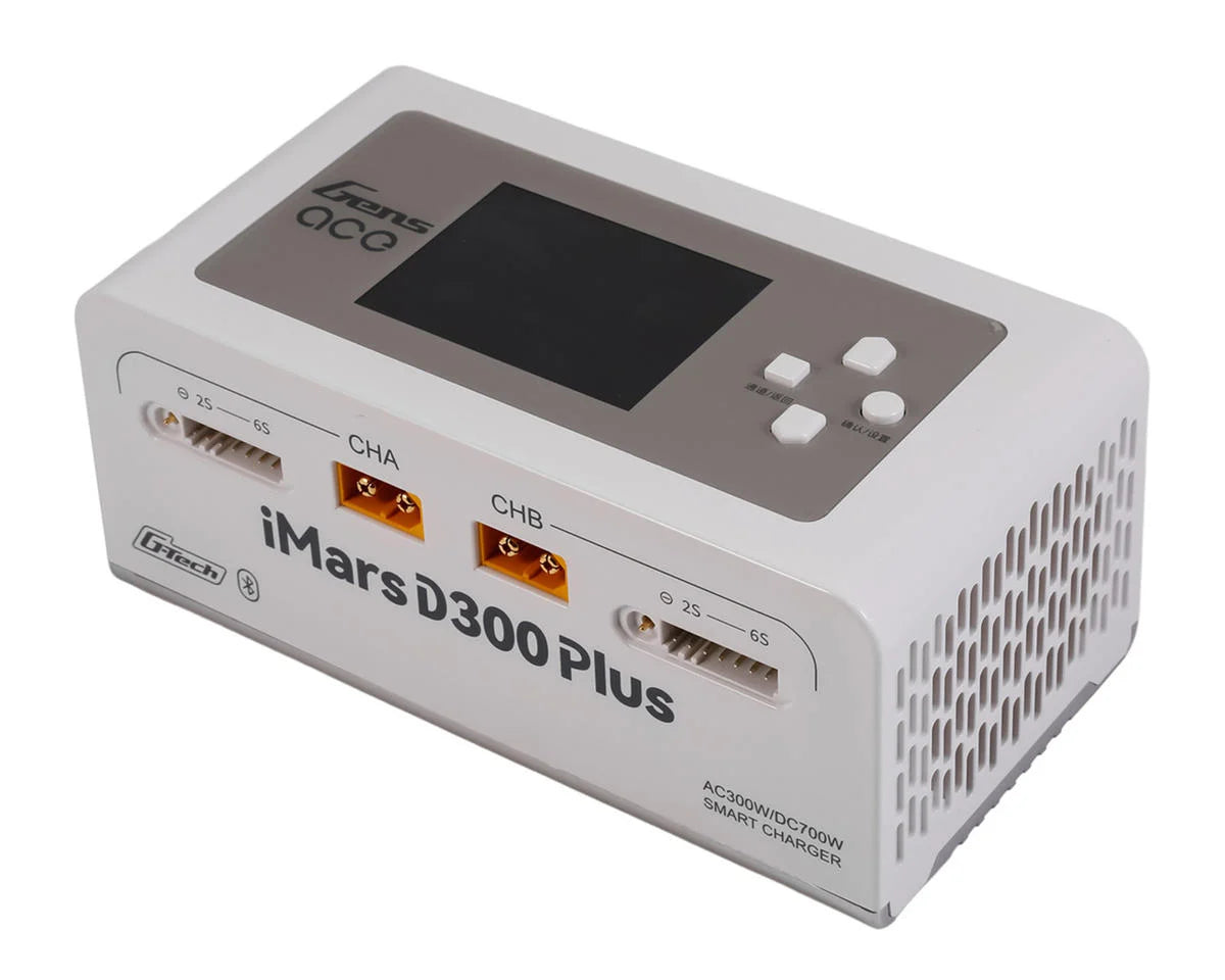 GENS ACE GEA300WPLUS-UW iMars D300 Plus G-Tech Smart Dual AC/DC Charger (White) (6S/16A) (AC-300W) (DC-350W x2) w/Bluetooth App Control