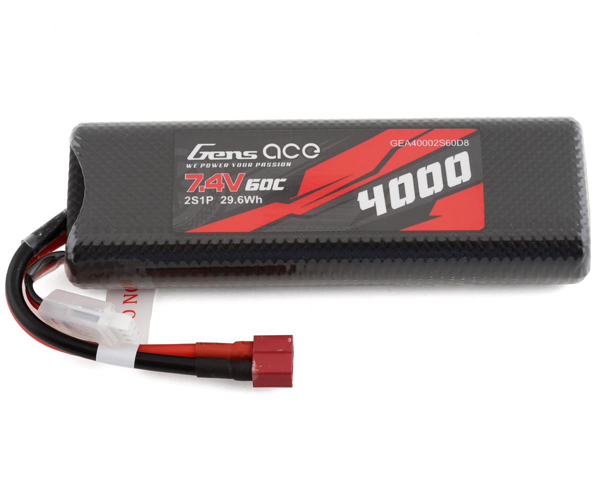 GENS ACE GEA40002S60D8 2s LiPo Battery 60C 7.4V 4000mAh with T-Style Deans Connector
