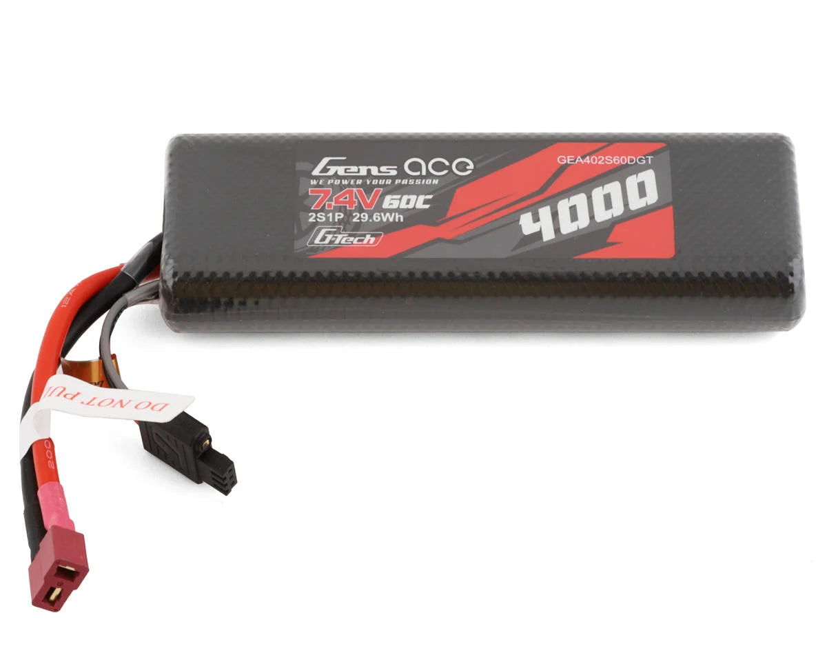 GENS ACE GEA402S60DGT 2S G-Tech Smart LiPo Battery 60C (7.4V/4000mAh) w/T-Style Connector
