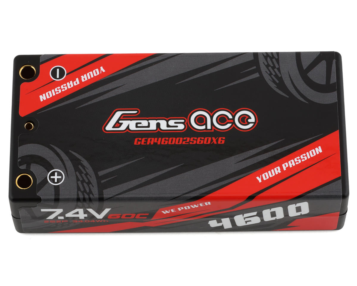 GENS ACE GEA46002S60X6 LiPo Battery 60C (7.4V/4600mAh) w/4mm Bullets