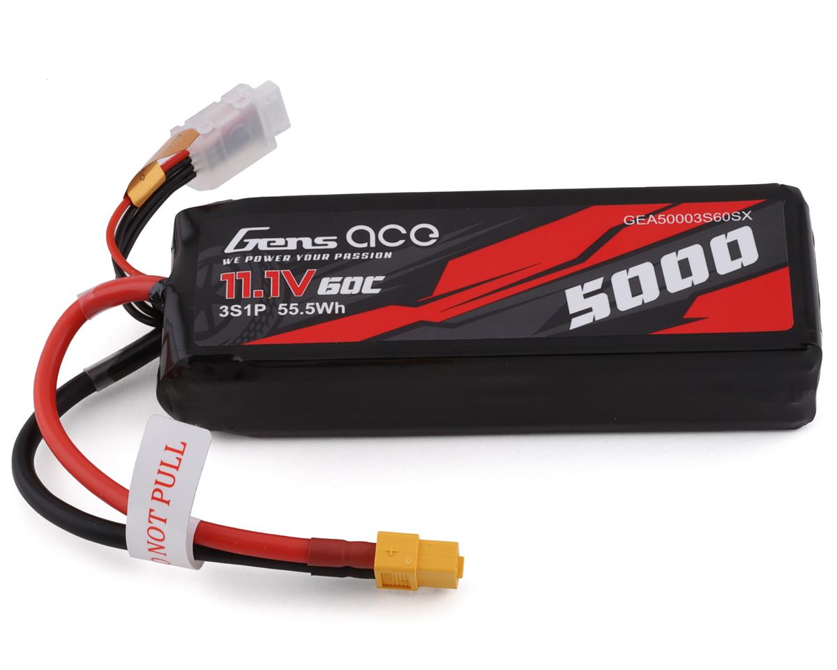 GENS ACE GEA50003S60SX 3s Short-Size LiPo Battery 60C w XT60 Connector 11.1V 5000mAh