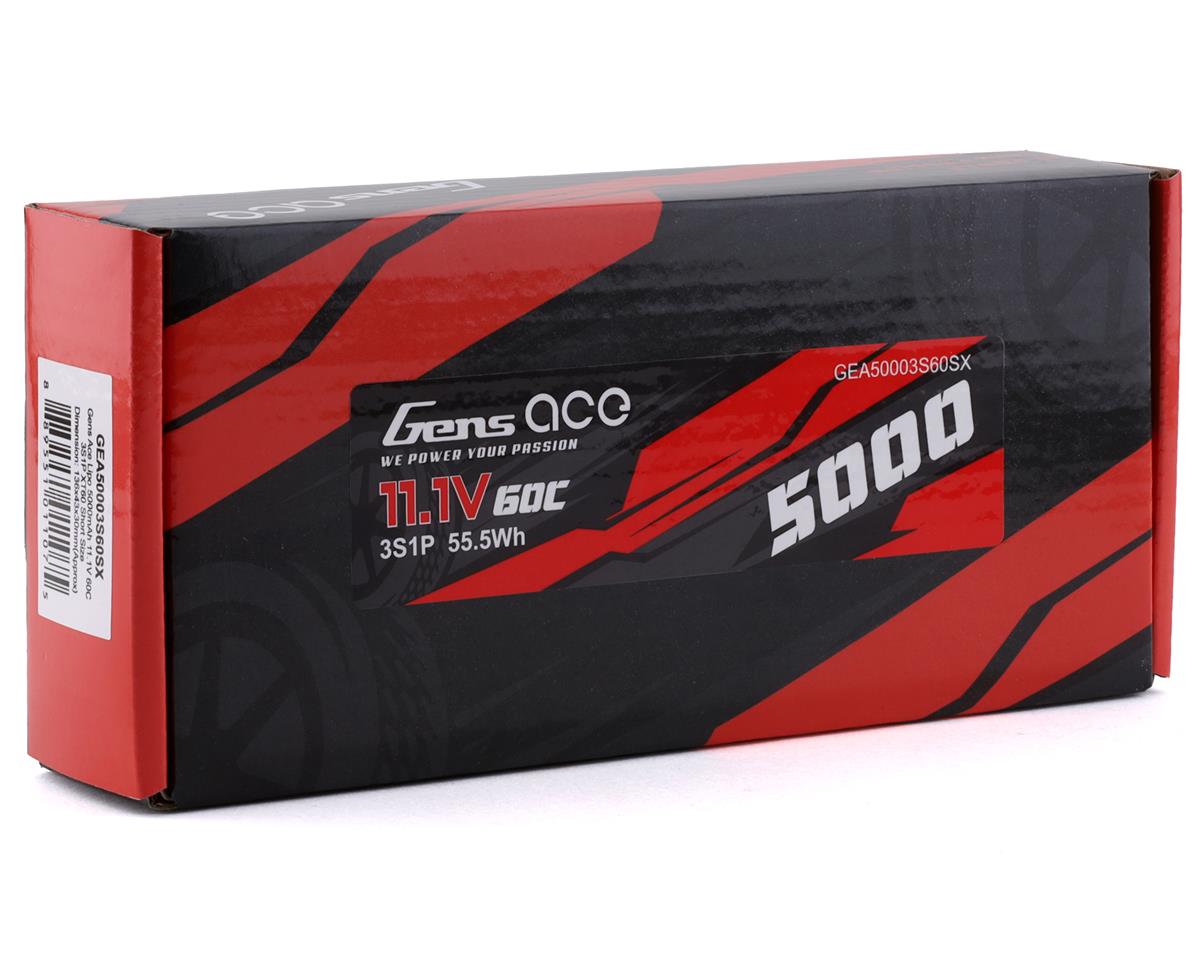 GENS ACE GEA50003S60SX 3s Short-Size LiPo Battery 60C w XT60 Connector 11.1V 5000mAh
