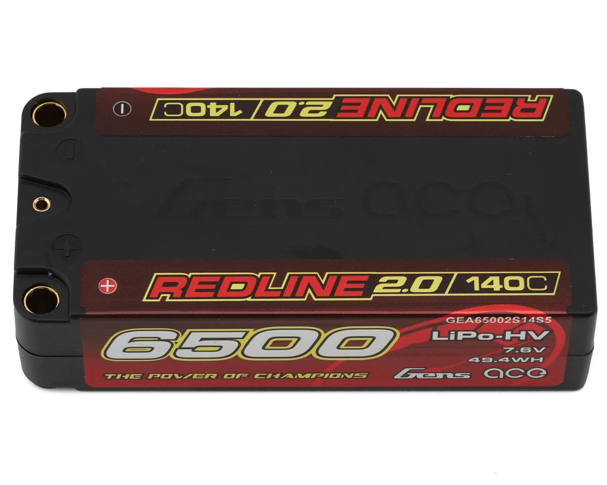 GENS ACE GEA65002S14S5 Redline 2.0 2S Shory LiHV Battery 140C (7.6V/6500mAh) w/5mm Bullets