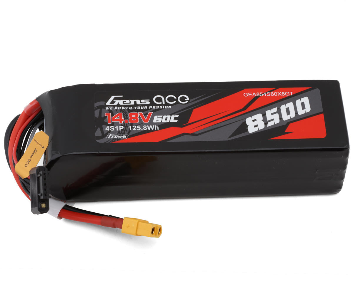 GENS ACE GEA854S60X6GT G-Tech Smart 4S LiPo Battery 60C 14.8V 8500mAh with XT60 Connector
