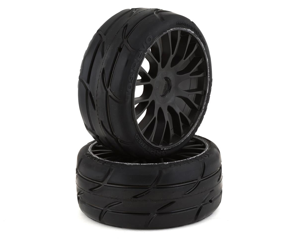 GRP GTX03-XM5 GT - TO3 Revo Belted Pre-Mounted 1/8 Buggy Tires (Black) (2) (XM5) w/FLEX Wheel